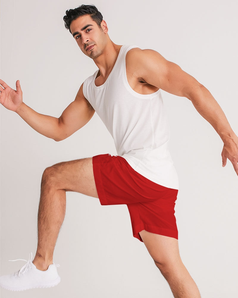 red Men's All-Over Print Jogger Shorts