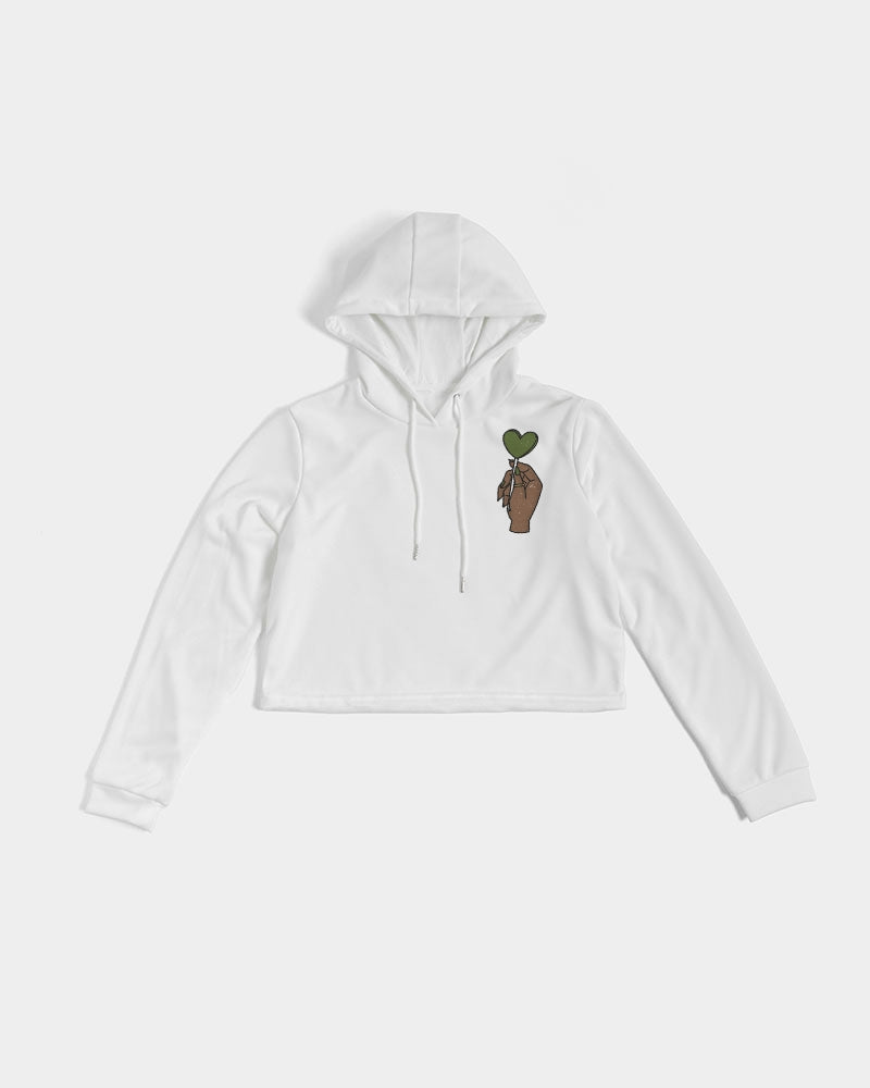 I Love Olive   Women's Cropped Hoodie